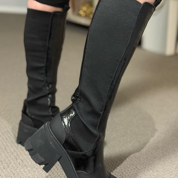 GANNI Black Chunky Knee High Boots Size 41 NEW $675 Retail Platform Lug Sole - Picture 7 of 16